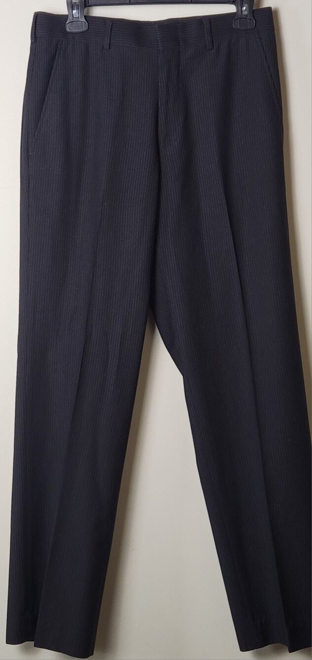Billy London Mens Blk Pin-stripe Dress Pants 30x32